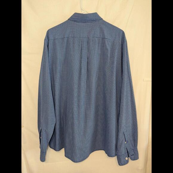 DOCKERS Mens Size XL Dress Shirt Long Sleeve Green Plaid Button Up/Blue - Picture 5 of 5